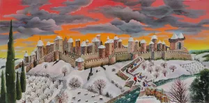 Carcassonne en hiver - galerie (reproduction)