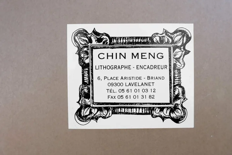 Lithographie - Chin Meng artiste encadreur