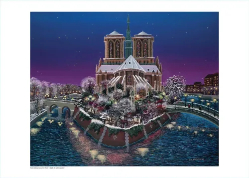 Reproduction de la cathédrale notre dame la nuit de noël de Mady