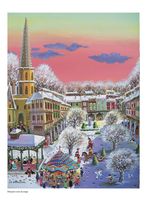 Reproduction du tableau Mirepoix sous la neige de Mady de la Giraudière